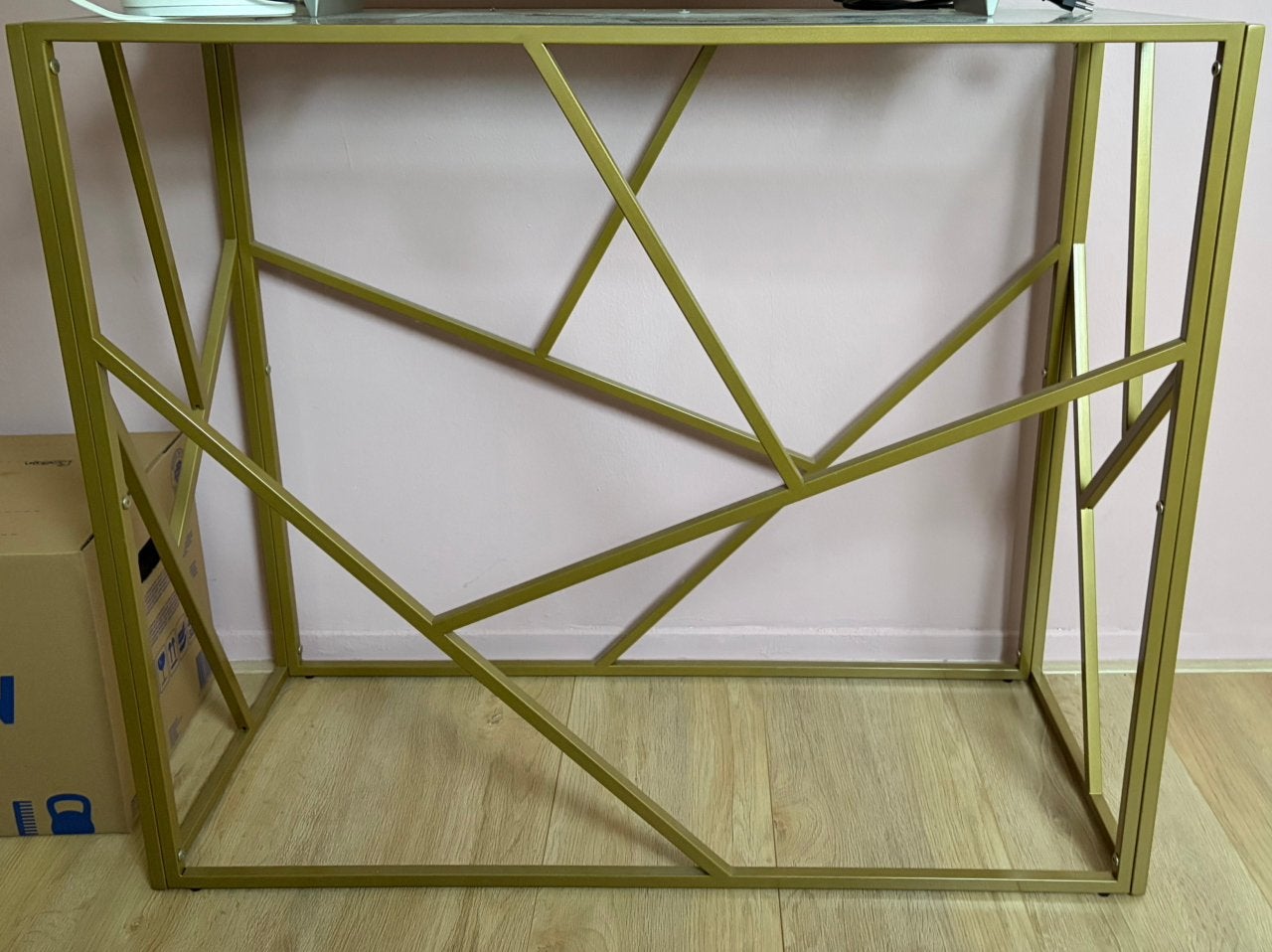 Kastje goud & glas, Ophalen, 50 tot 100 cm, Glas, Zo goed als nieuw