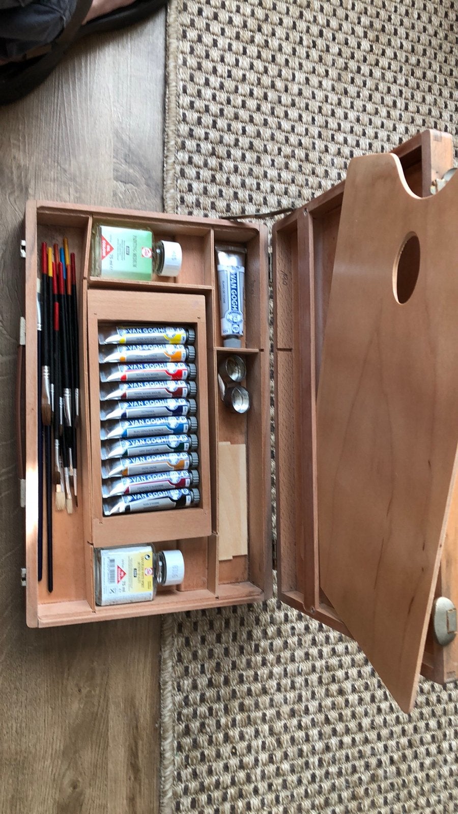 Van Gogh Olieverf Set in Houten Kist, Hobby en Vrije tijd, Schilderen, Ophalen, Zo goed als nieuw, Olieverf