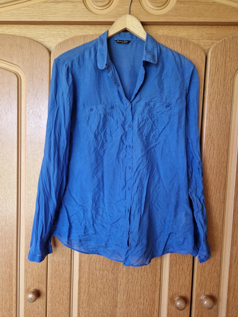 Massimo Dutti Zijden Blouse - Maat 36 (S), Massimo Dutti, Blauw, Ophalen of Verzenden, Maat 36 (S)