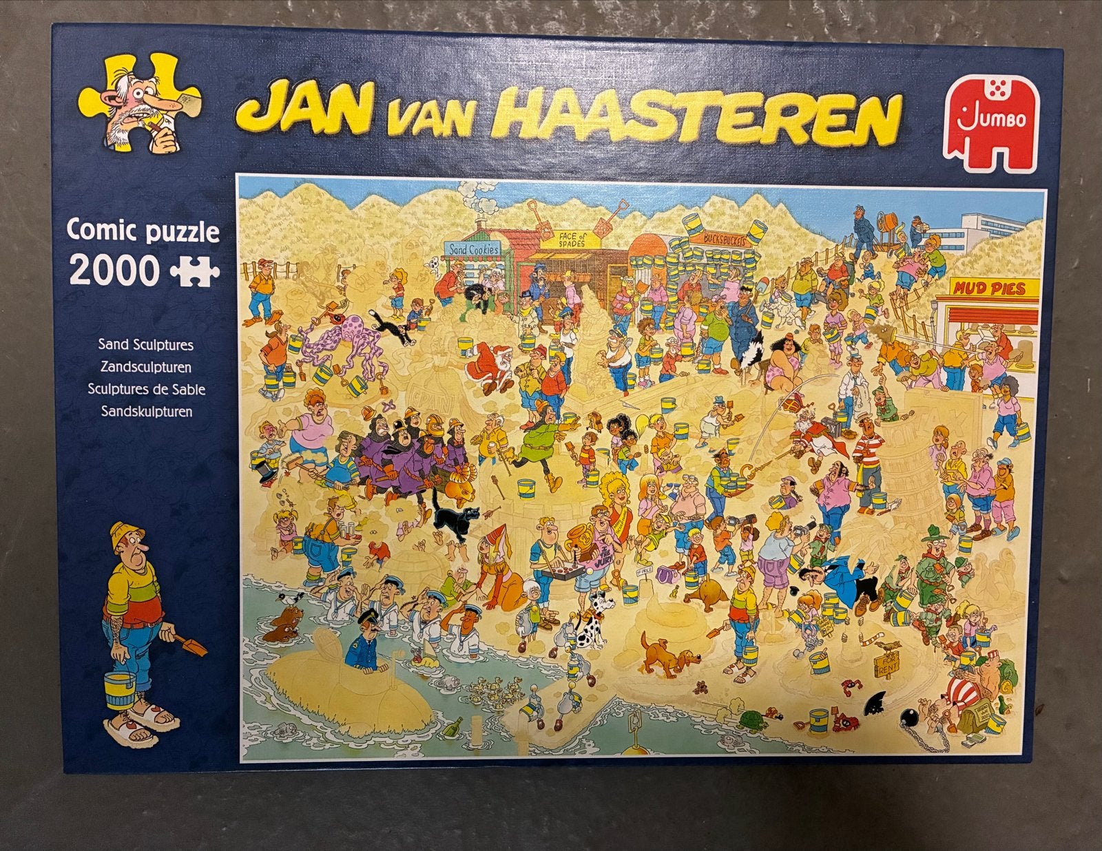 Jan van Haasteren Comic Puzzel - Zandsculpturen 2000 stukjes, Ophalen of Verzenden, Meer dan 1500 stukjes, Zo goed als nieuw, Legpuzzel