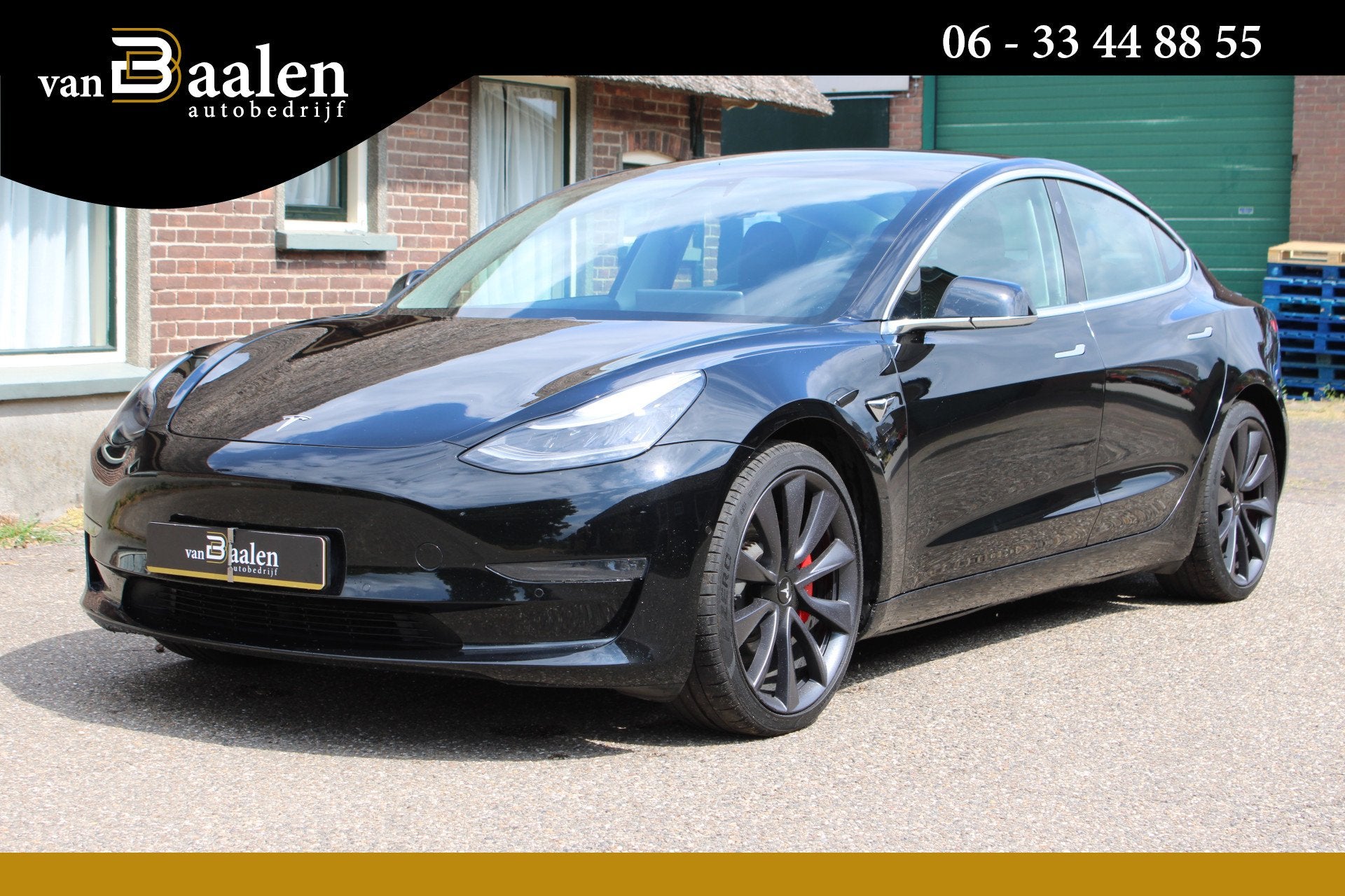 Tesla Model 3 Performance AWD 75 kWh SOh 89,4% PANO LEER NAV, Auto's, Automaat, Dealer onderhouden, Zwart, Vierwielaandrijving