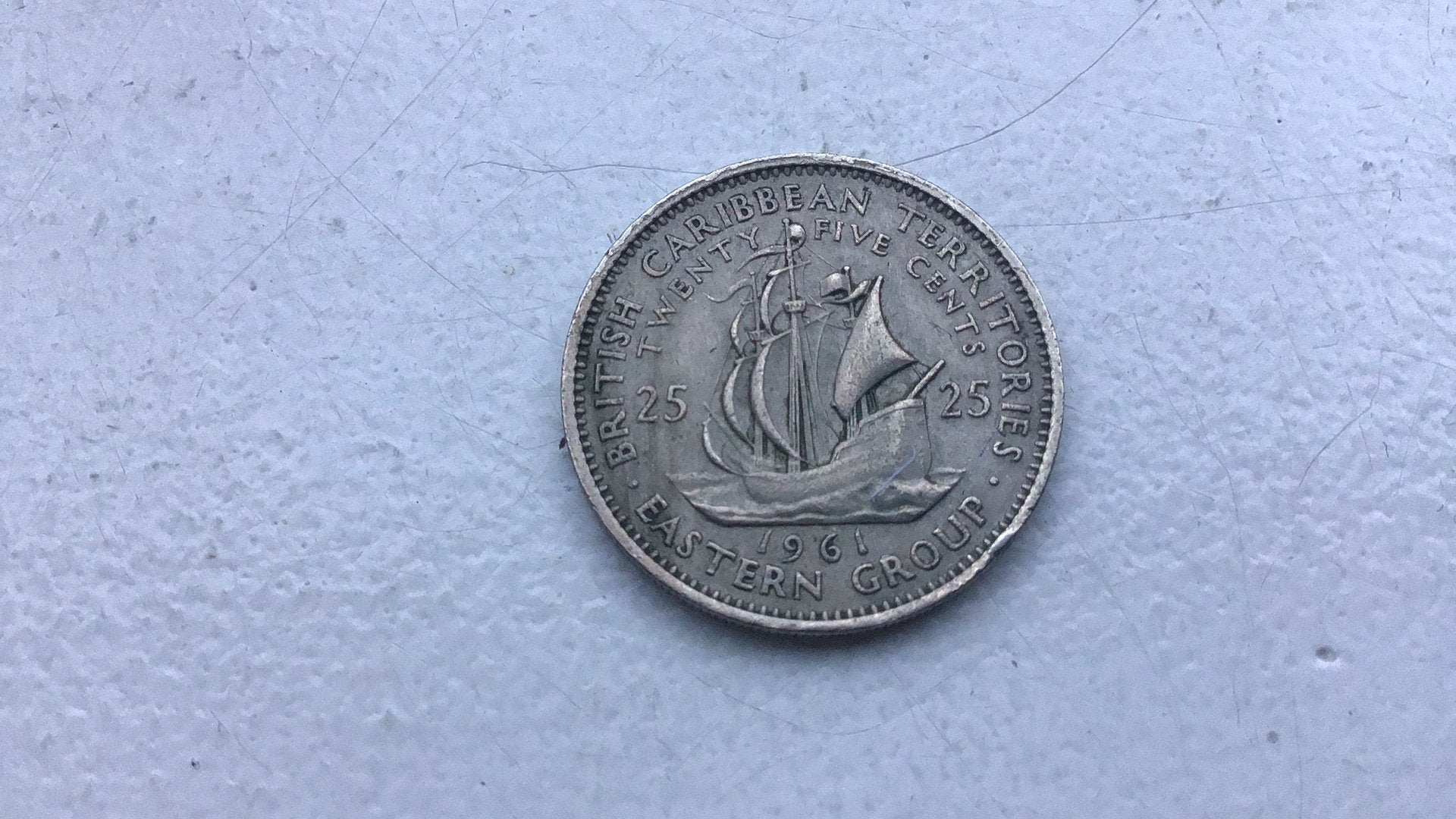 British Carribean territories 25 cents 1961., Postzegels en Munten, Munten | Amerika, Ophalen of Verzenden
