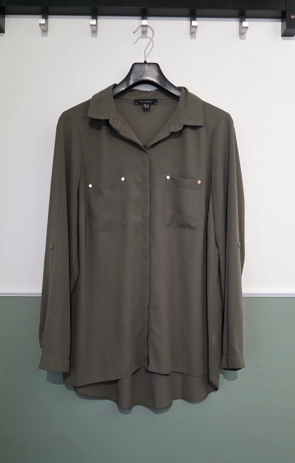 Dames Atmosphere blouse met lange mouwen maat 44 groen, Atmosphere, Maat 42/44 (L), Ophalen of Verzenden, Zo goed als nieuw
