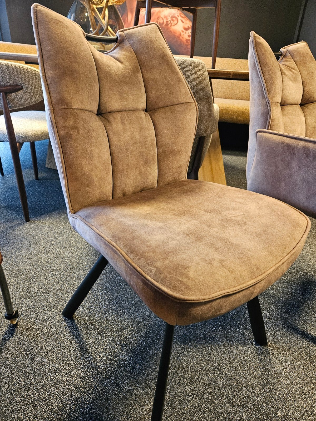 stoel Mabel velours met handvat, Ophalen of Verzenden, Nieuw, Zwart, Eén