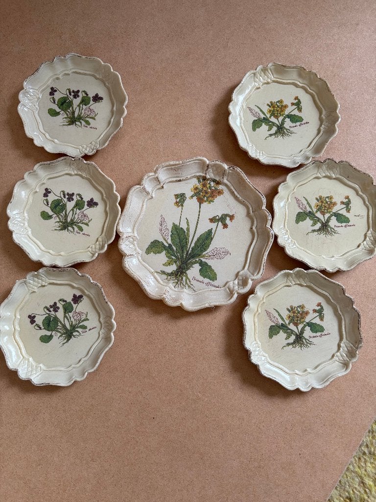 Vintage onderzetters met bloemmotiefd, Ophalen of Verzenden, Zo goed als nieuw