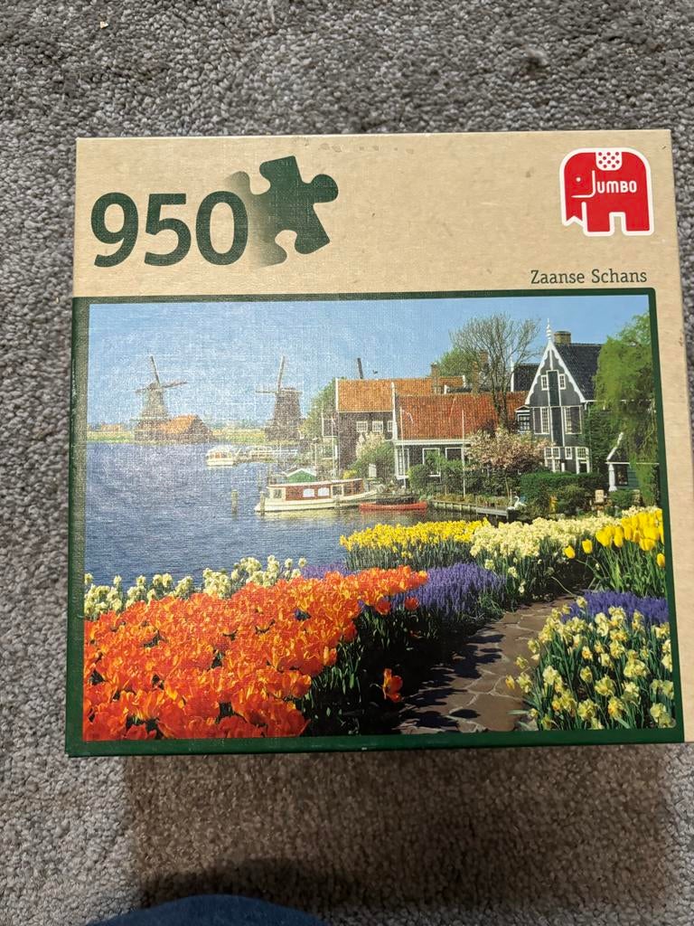 Jumbo Legpuzzel Zaanse Schans 950 stukjes, Hobby en Vrije tijd, Ophalen of Verzenden, 500 t/m 1500 stukjes, Gebruikt, Legpuzzel