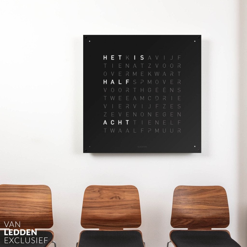 Qlocktwo Earth 90 Black Pepper Woordklok Design klok, Ophalen of Verzenden, Niet ingevuld, Niet ingevuld, Niet ingevuld