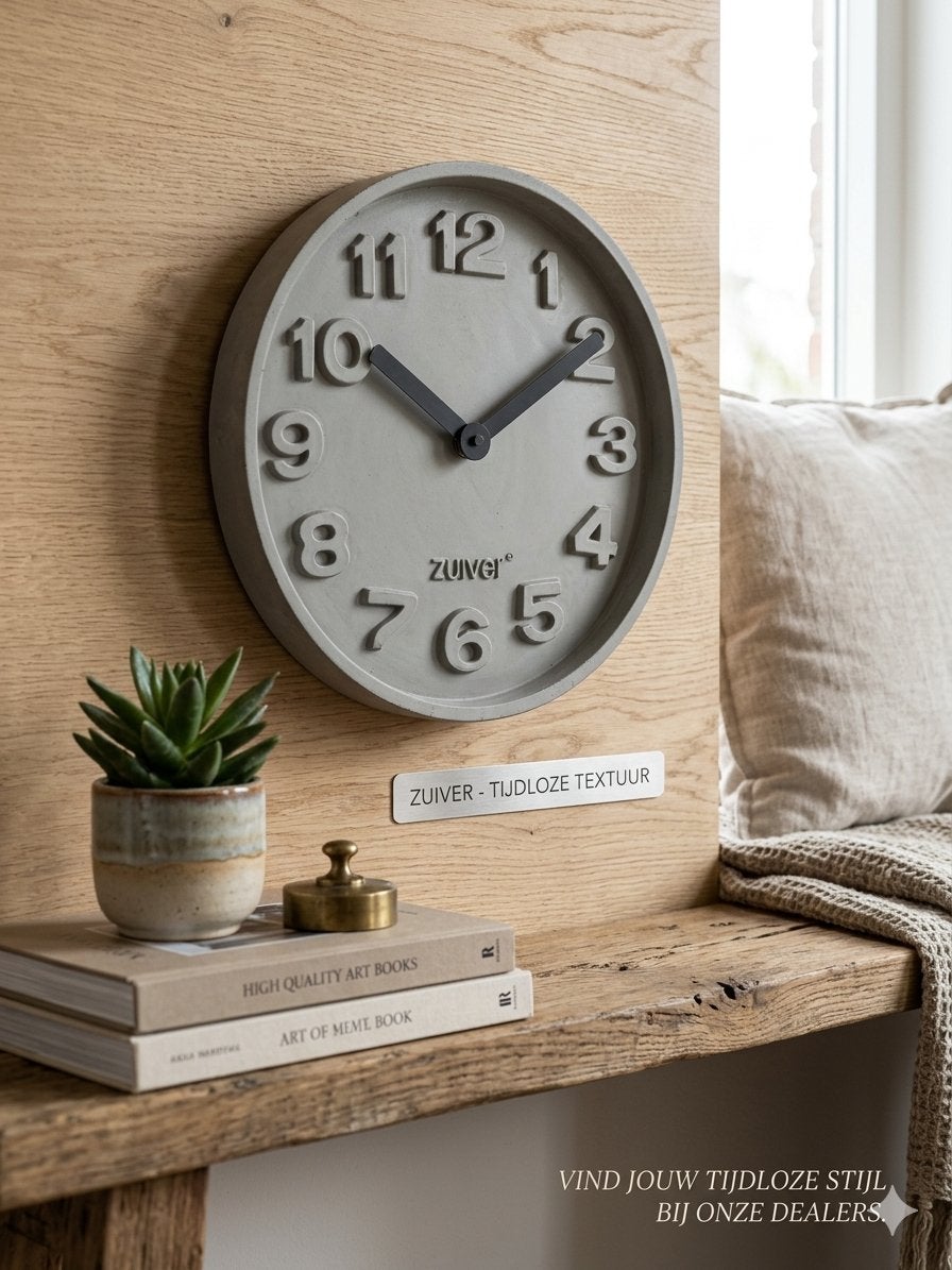 Zuiver Wandklok - Diameter 31,5 cm - Zo goed als nieuw, Ophalen of Verzenden, Zo goed als nieuw, Analoog, Wandklok