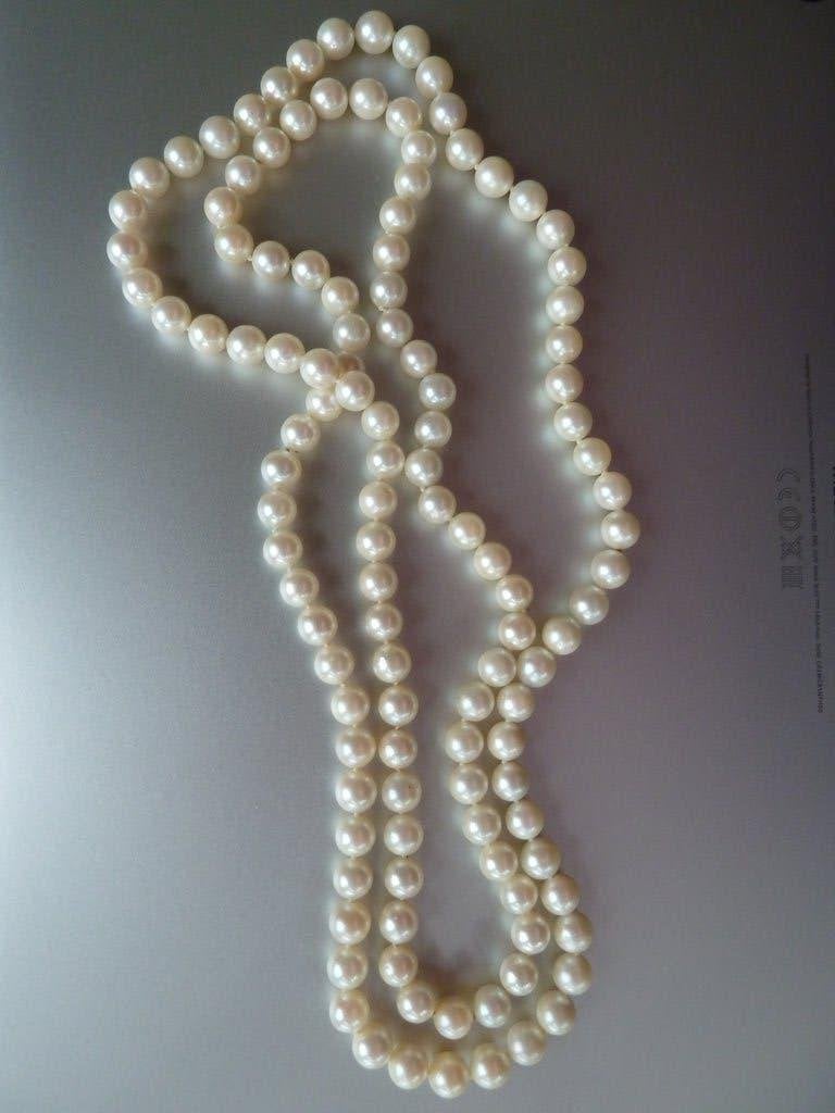 Akoya cultivé parelketting parelcollier, operalengte, 82 cm, Verzenden, Zo goed als nieuw, Wit, Overige materialen
