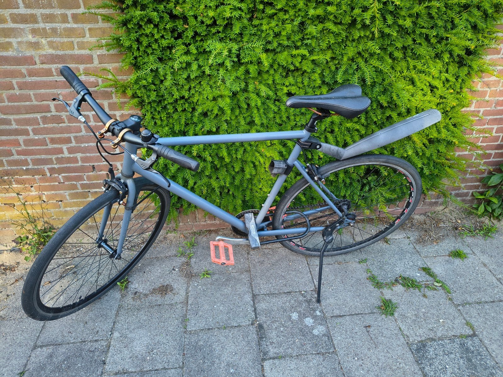 Single speed Elops 500, volledige geupgrade., Gebruikt, Velgrem, 53 tot 57 cm, Ophalen