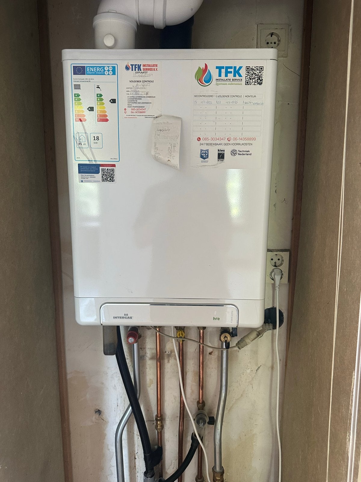 Intergas Kombi Kompakt HRE 24-18 A CV-ketel - juni 2024, Ophalen, 30 tot 80 cm, Hoog rendement (Hr), Cv-ketel of Combi-ketel