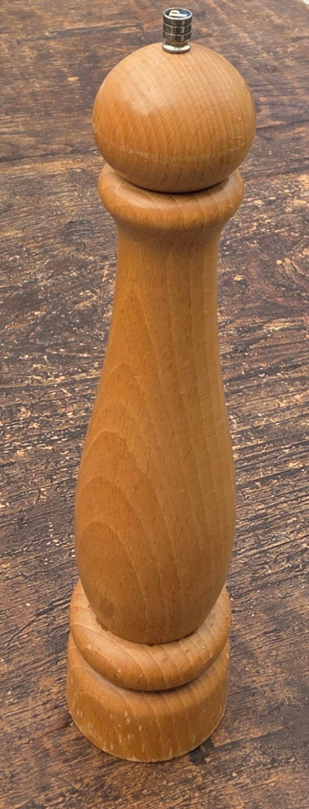 Klassieke Houten Pepermolen (32 cm) met Keramisch Maalwerk, Huis en Inrichting, Ophalen of Verzenden, Gebruikt, Hout