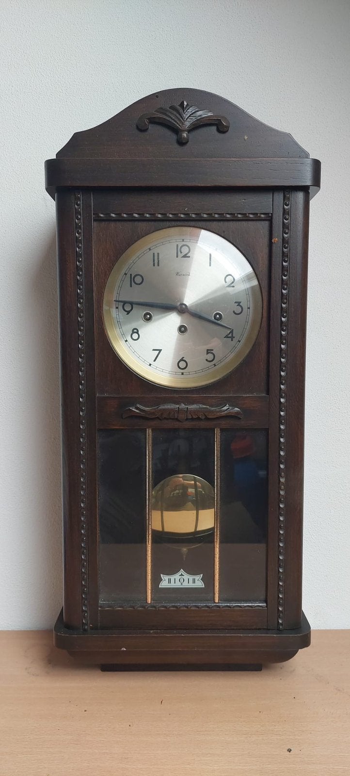 Klassieke Warmink regulateur wandklok met slinger, Ophalen of Verzenden