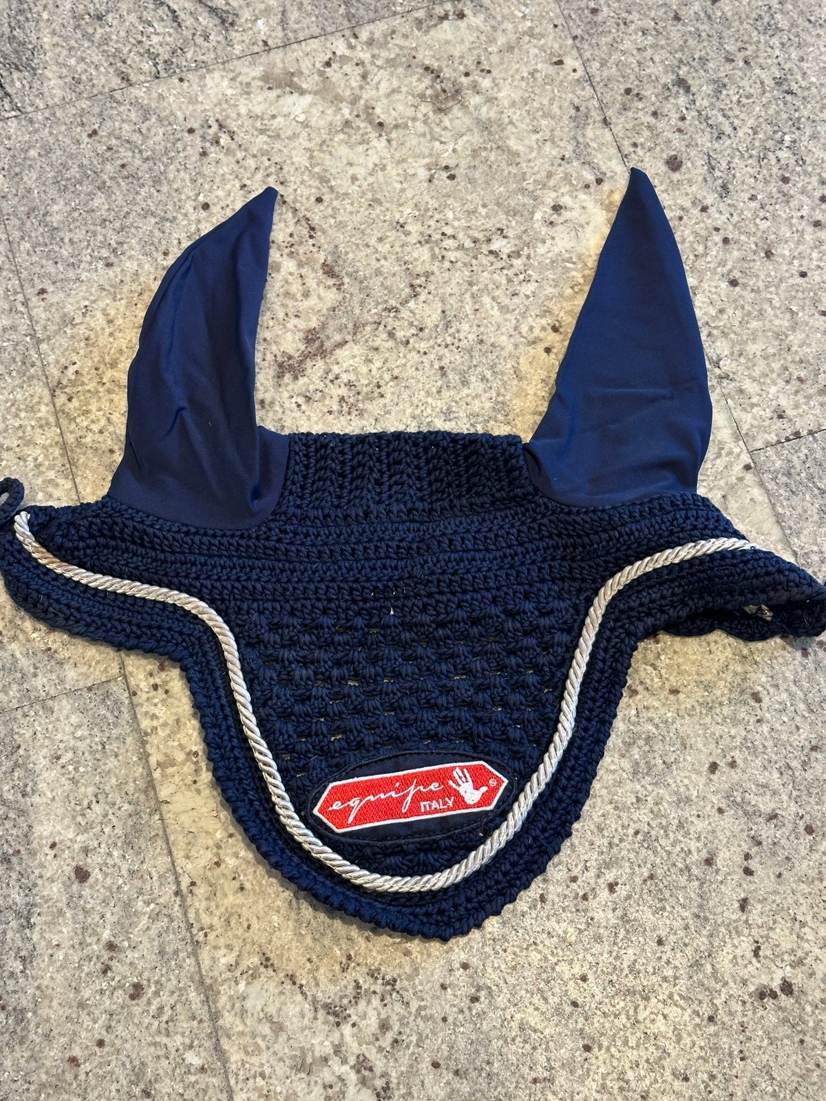 Oornetje equipe blauw, full, Oornetje, Ophalen of Verzenden, Zo goed als nieuw, Blauw