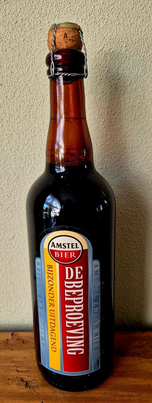 Fles Amstel de Beproeving (Amstel Zwaar Bier) 8% verzamelen, Verzamelen, Ophalen of Verzenden, Zo goed als nieuw, Flesje(s), Amstel