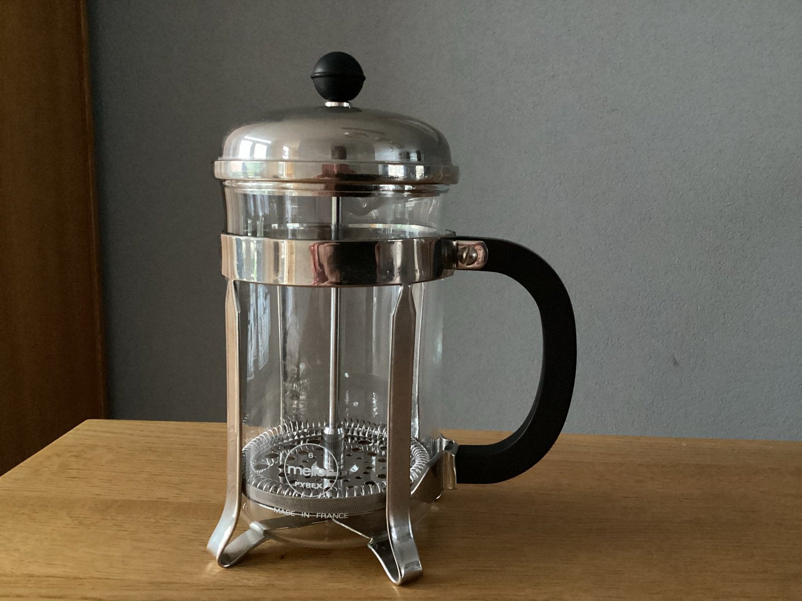 Melior Pyrex Cafetière - Koffiepers - French Press, Overige modellen, Gemalen koffie, Ophalen of Verzenden, Zo goed als nieuw