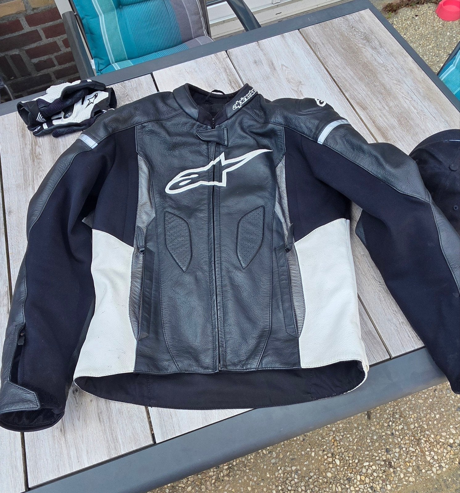 Alpinestars Leren Motorjas maat 50- Zwart/Wit, Ophalen, Heren, Jas | leer, Alpinestars