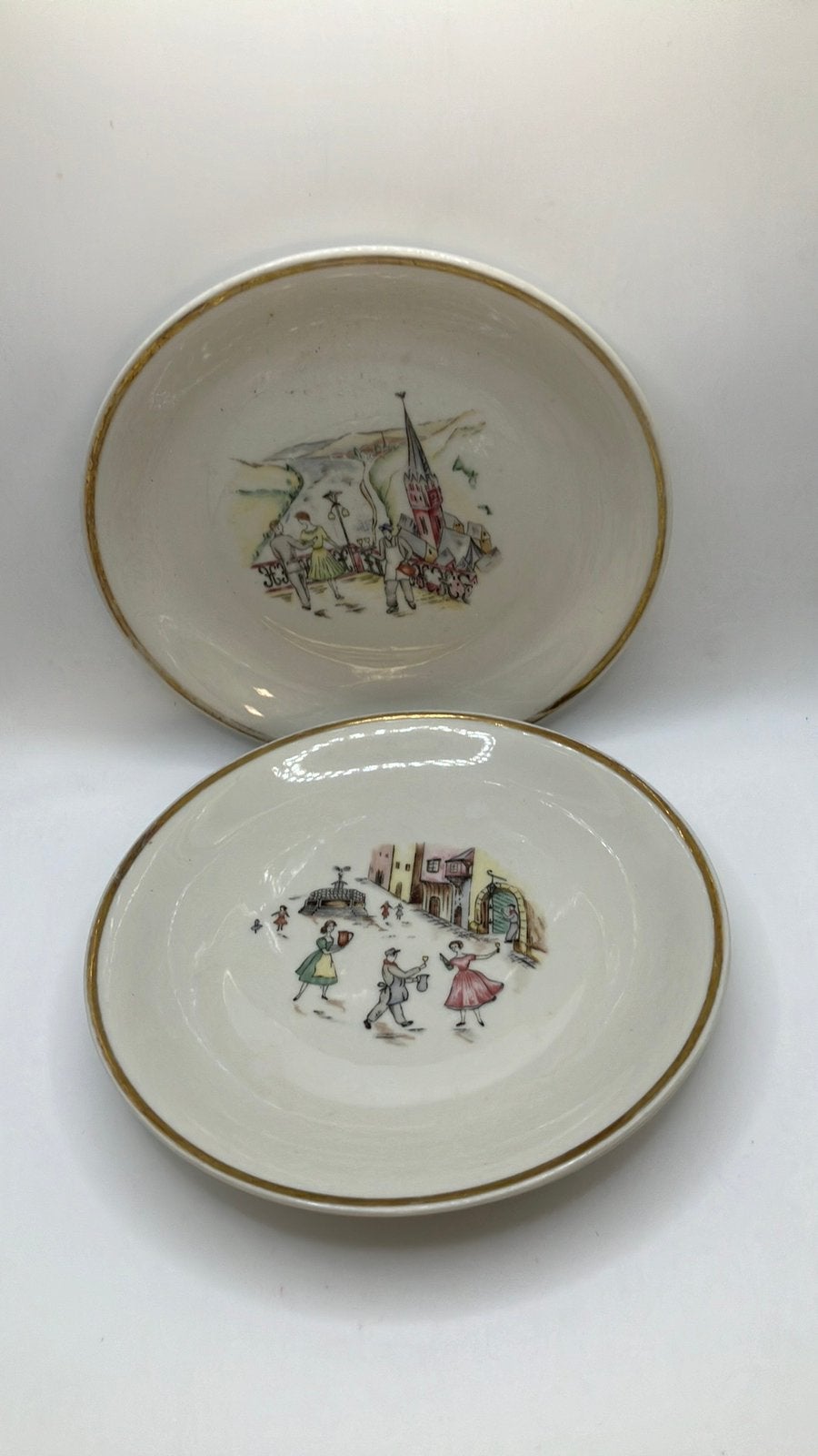 Taartschoteltjes Vakantietijd, jaren ‘60., Antiek en Kunst, Antiek | Servies los, Ophalen of Verzenden