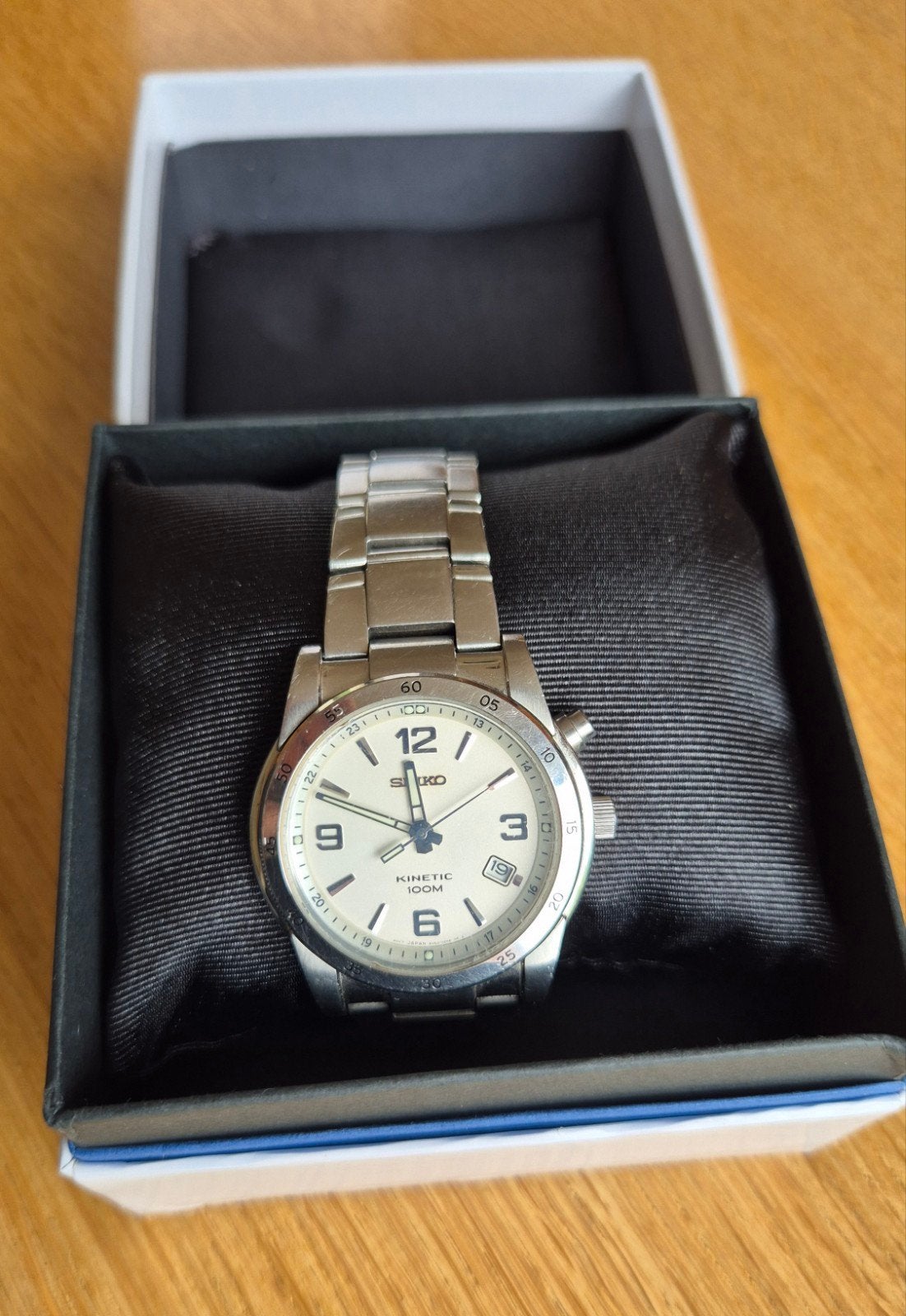 SEIKO KINETIC, Gebruikt, Staal, Polshorloge, Ophalen of Verzenden