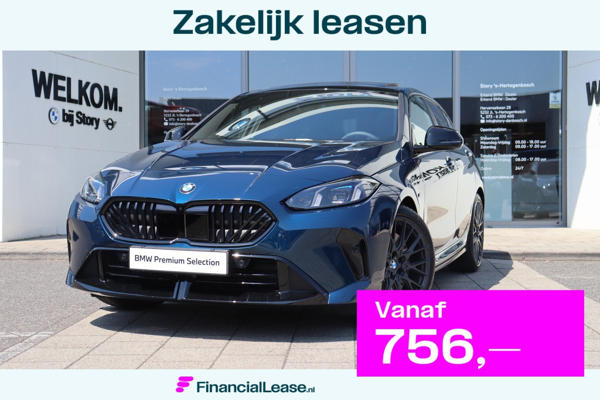 BMW 1 Serie 120 M Sport Automaat / Trekhaak / Panoramadak /, Dealer onderhouden, 156 pk, Met garantie (alle), Blauw