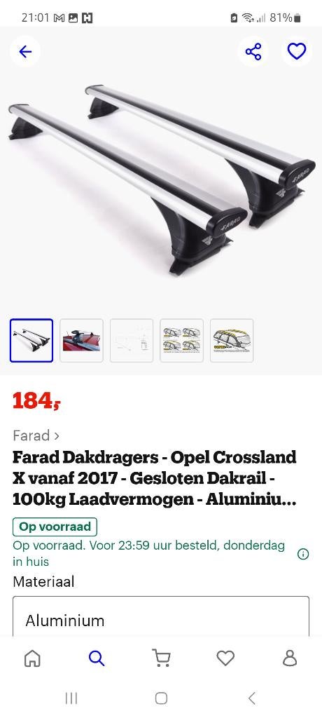 Farad dakdragers, Ophalen, Zo goed als nieuw