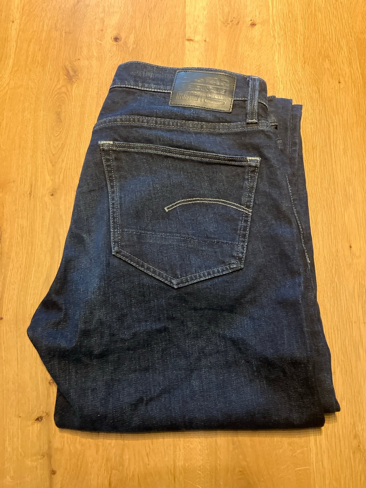 G-Star RAW Spijkerbroek - Donkerblauw - 33-34 slim fit, Ophalen of Verzenden, Zo goed als nieuw, Blauw, Overige jeansmaten