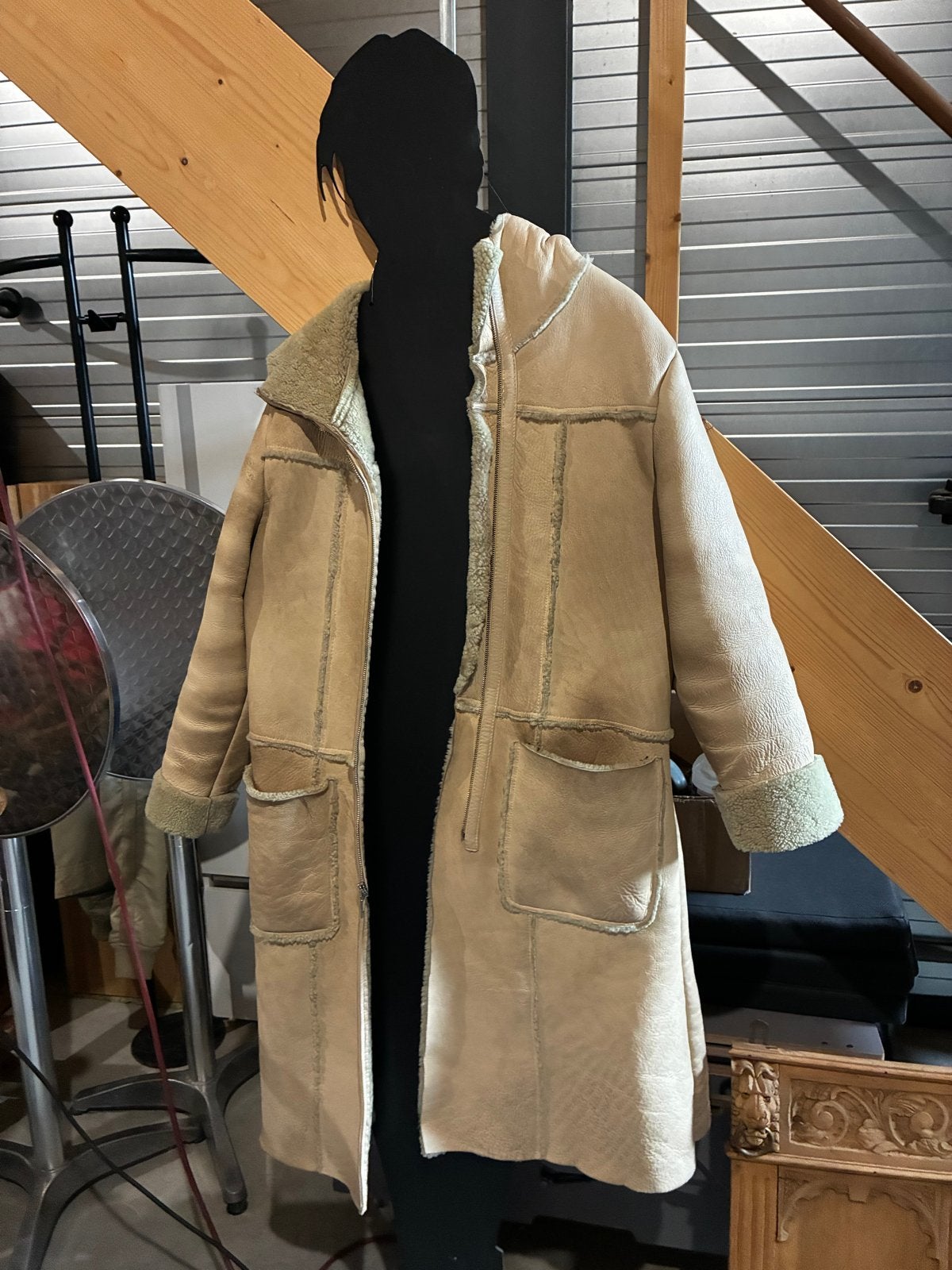 Transmission Lammy Coat Dames XL, Ophalen, Gedragen, Maat 46/48 (XL) of groter, Beige