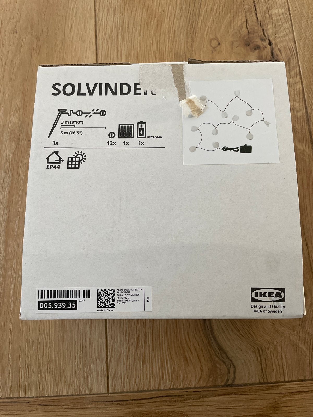 IKEA SOLVINDEN LED lichtslinger op zonne-energie, Werkt op batterijen, Ophalen of Verzenden, Nieuw, IKEA