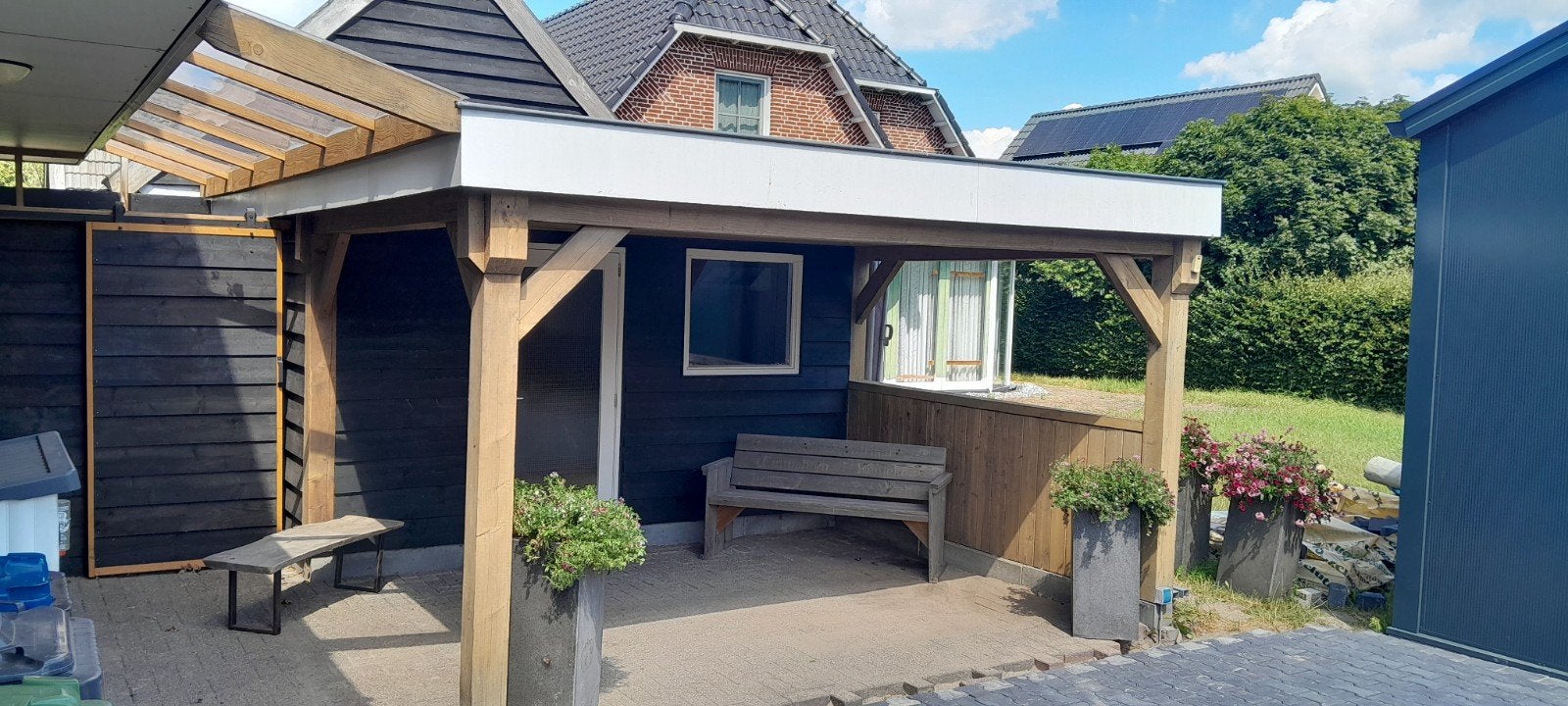 Schuur/overkapping 3x4 meter, Ophalen of Verzenden, Gebruikt, Hout, Overige typen