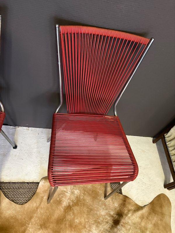 4 x Spaghetti of scoubidou stoelen verchroomd frame, Ophalen