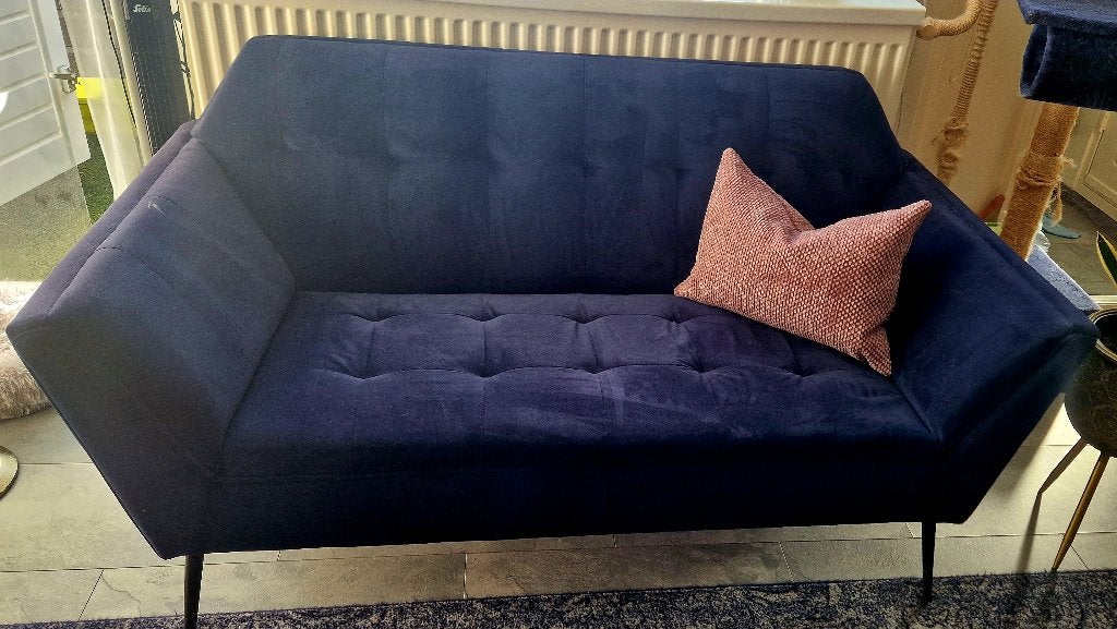 Twee DutchBone Blauwe Banken, Gebruikt, 150 tot 200 cm, 75 tot 100 cm, Ophalen of Verzenden