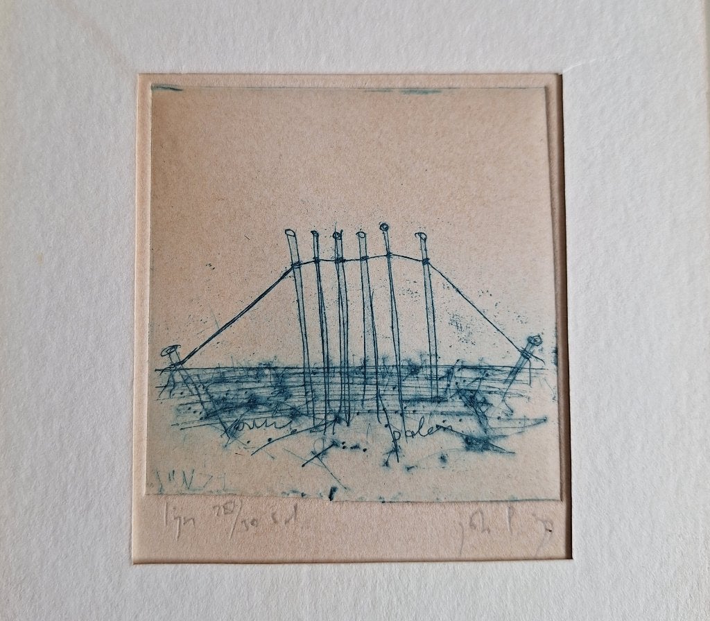 Johan Sietzema ets (1979), 7 cm, Met monogram, Ophalen of Verzenden, 8 cm