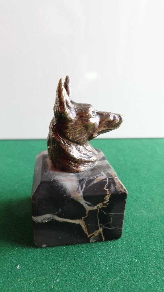 Sculptuur brons Herdershond - Art Deco, Antiek en Kunst, Ophalen of Verzenden, Brons