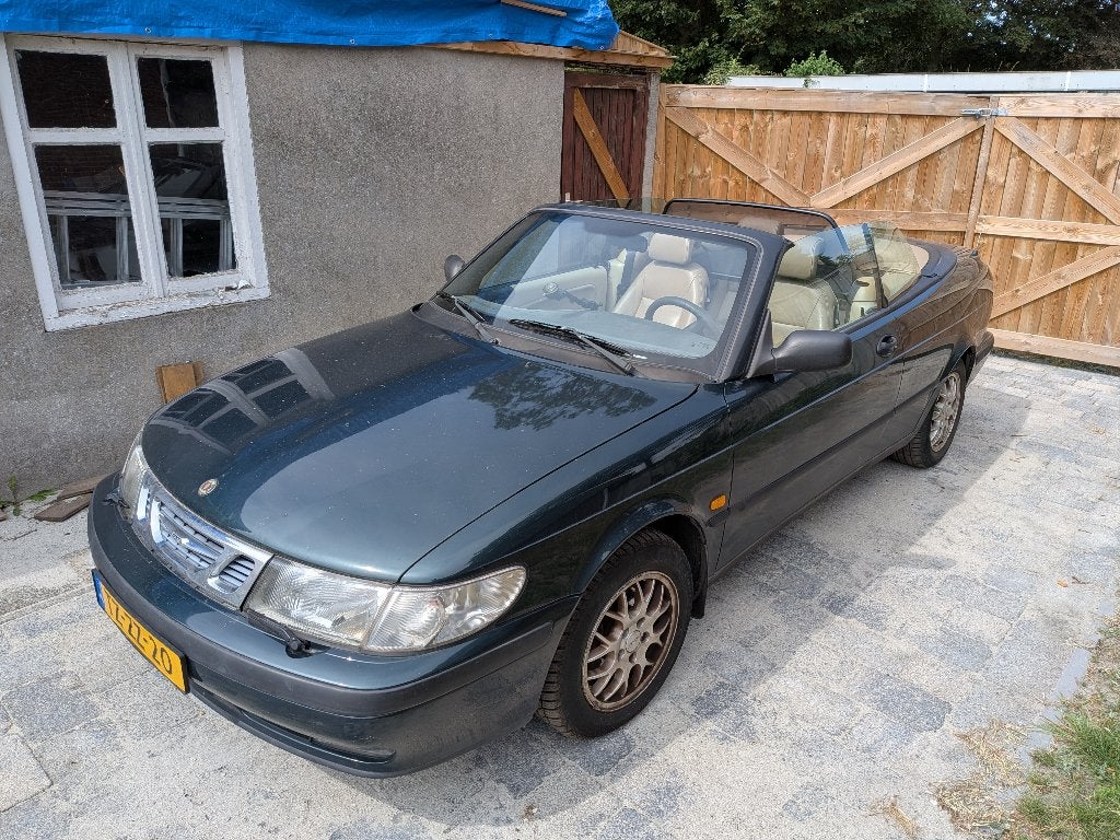Saab 9-3 2.0 I Cabrio 1998 Groen, Auto's, 4 cilinders, Cabriolet, 4 stoelen, Handgeschakeld