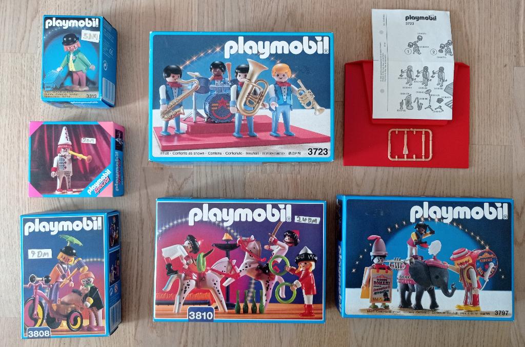 Lege vintage Playmobil circus dozen (3723 deels met inhoud), Ophalen of Verzenden, Gebruikt, Los playmobil