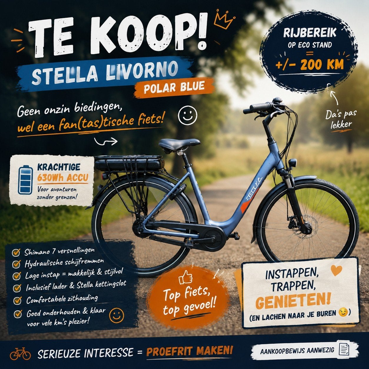 Stella Livorno MDS50 RTN2.0 met zware accu goed onderhouden., Fietsen en Brommers, Elektrische fietsen, 51 tot 55 cm, Ophalen of Verzenden