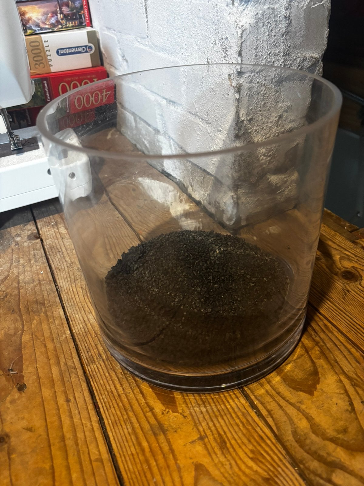 kleine aquarium met steentjes, Dieren en Toebehoren, Vissen | Aquaria en Toebehoren, Ophalen, Zo goed als nieuw, Leeg aquarium