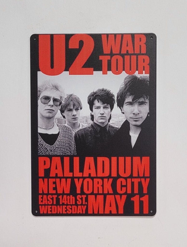 U2 War Tour New York reclamebord van metaal wandbord deco, Info@deconoord.nl, Deco Noord, Nieuw, Ophalen of Verzenden