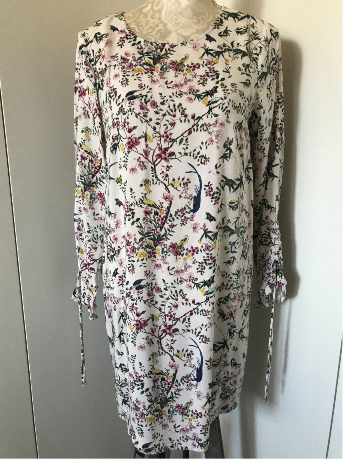 Gebloemd Jurkje met Vogels van H&M, H&M, Overige kleuren, Ophalen of Verzenden, Zo goed als nieuw