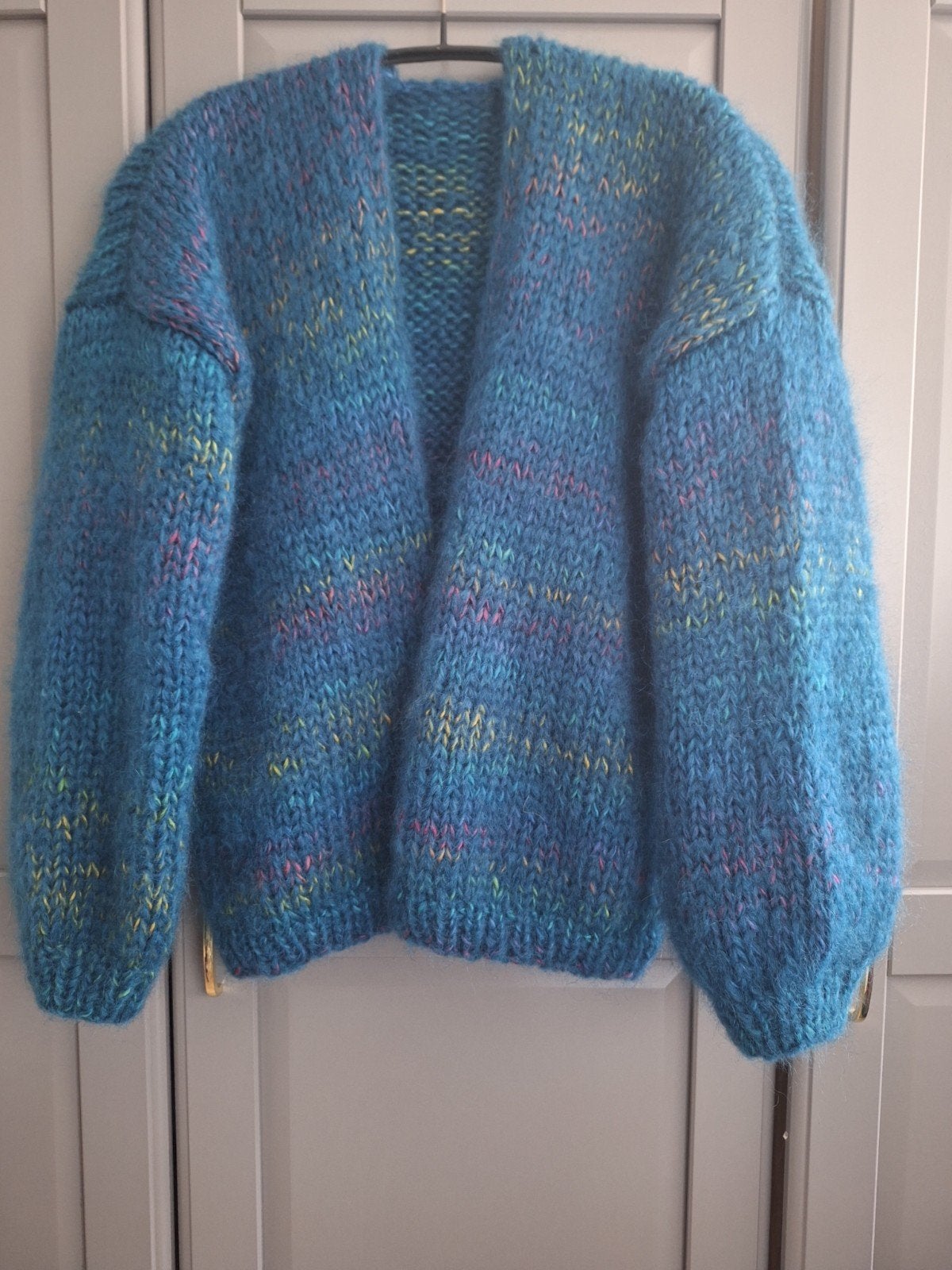 Nieuw handgemaakt mohair vest, een maat, Ophalen of Verzenden, Nieuw, Maat 42/44 (L), Blauw