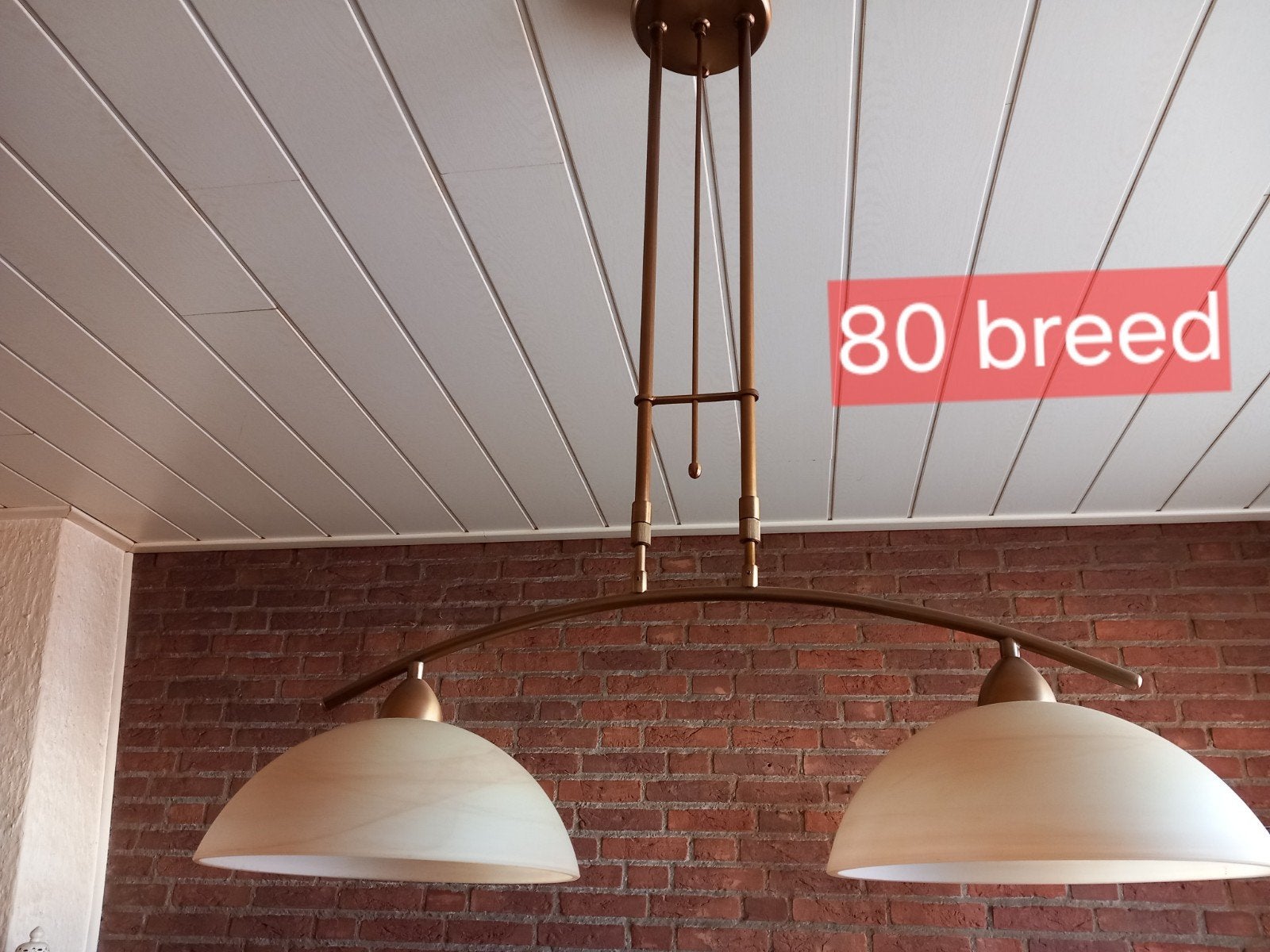 Hanglamp met twee kappen, Ophalen, Gebruikt, Metaal, Modern
