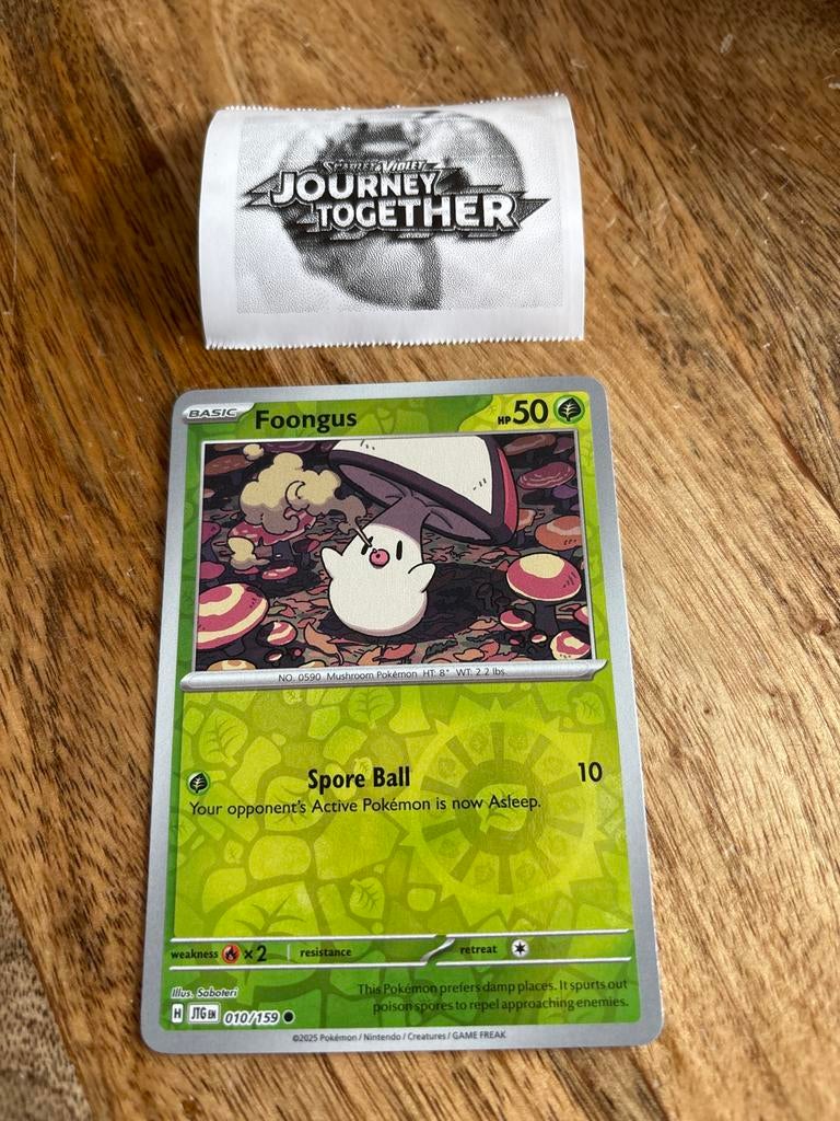 Pokémon Kaart Foongus JTG 010/159, Ophalen of Verzenden, Zo goed als nieuw, Losse kaart