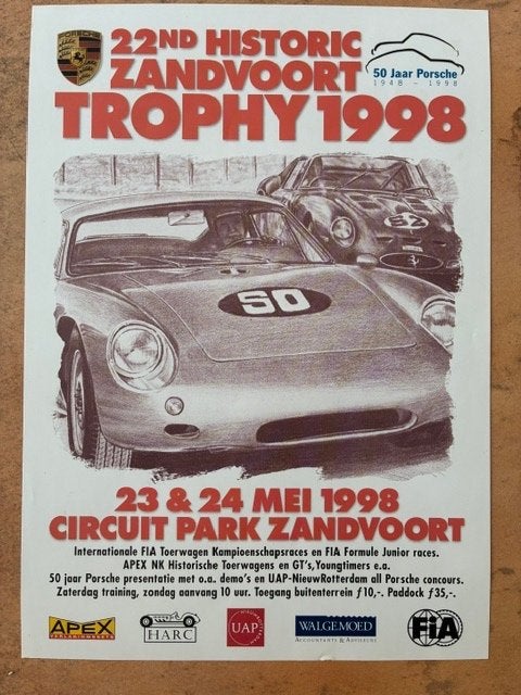 originele flyer Historic Zandvoort Trophy 1998, Ophalen of Verzenden, Zo goed als nieuw, Auto's
