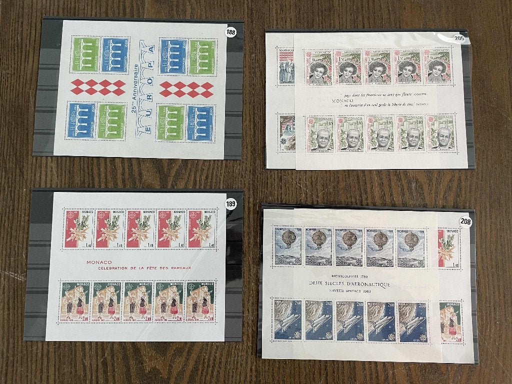 oude postzegels Monaco 6 vel 4 kaarten, Postzegels en Munten, Postzegels | Europa | Frankrijk, Verzenden, Postfris
