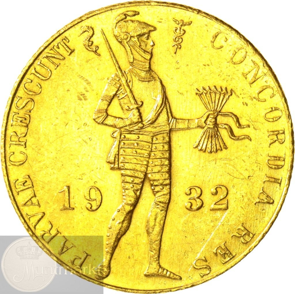 Nederland - Gouden dukaat 1932 - ZELDZAAM, Koningin Wilhelmina, Losse munt, Goud, Overige waardes