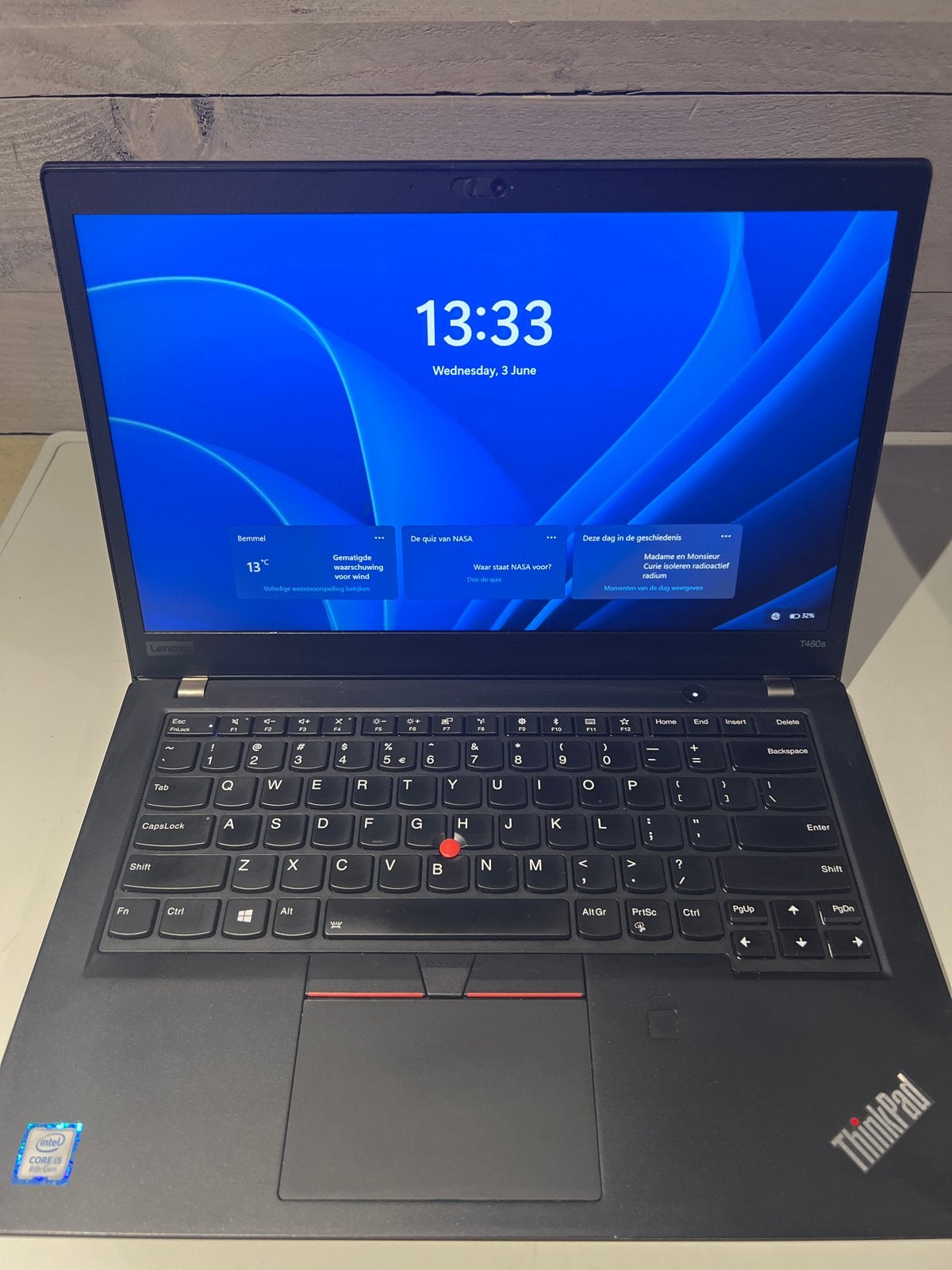 Lenovo ThinkPad T480s i5 8th Gen 8GB RAM 256GB SSD Windows 1, N, N, Ophalen of Verzenden, Zo goed als nieuw