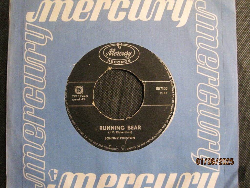 Johnny Preston   -   Running bear, Originele persing, 7 inch, Ophalen of Verzenden, Zo goed als nieuw