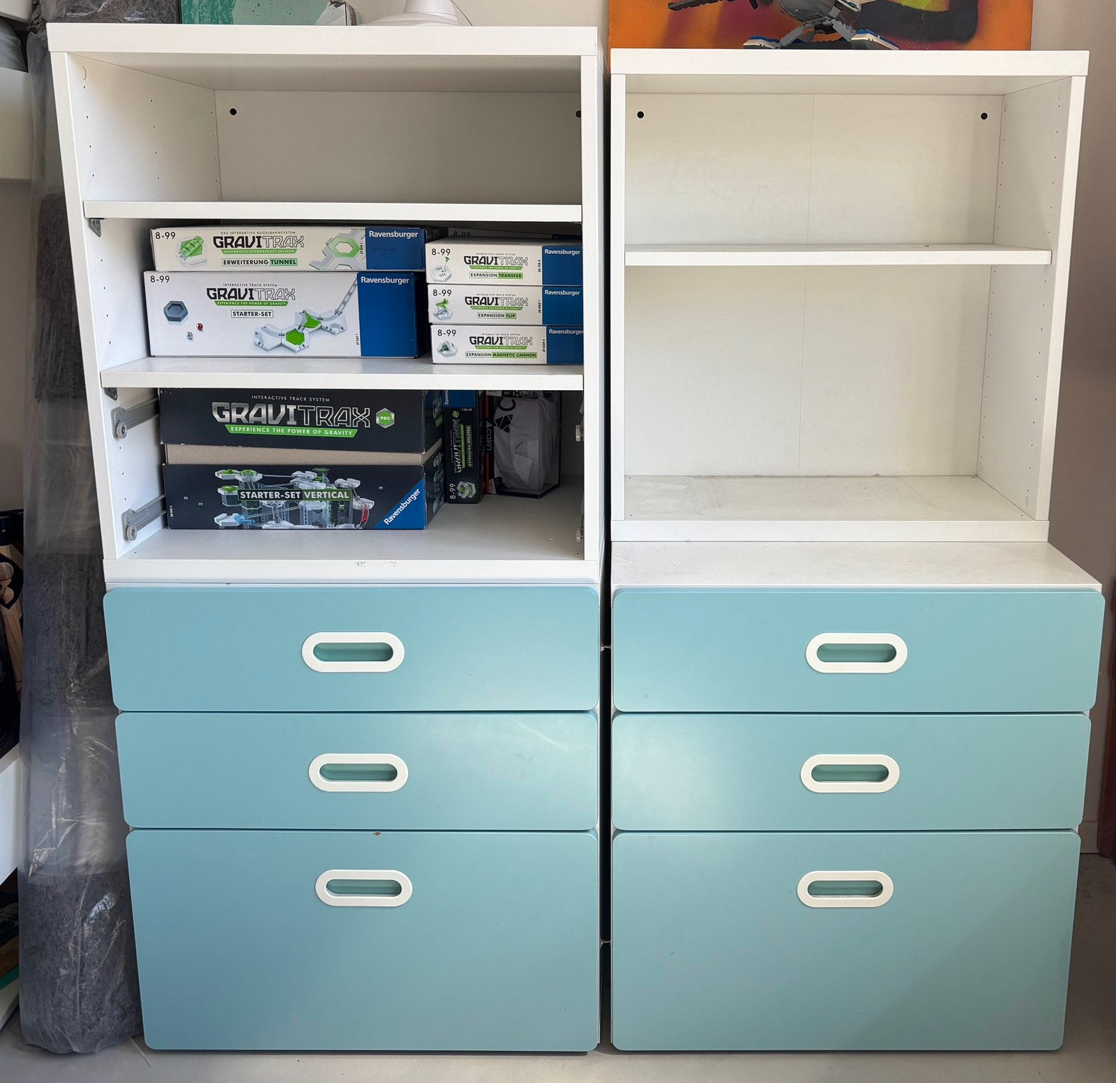 2 Ikea Stuva Fritids ladekasten lichtblauw, Ophalen, Gebruikt, Minder dan 75 cm, 50 tot 70 cm