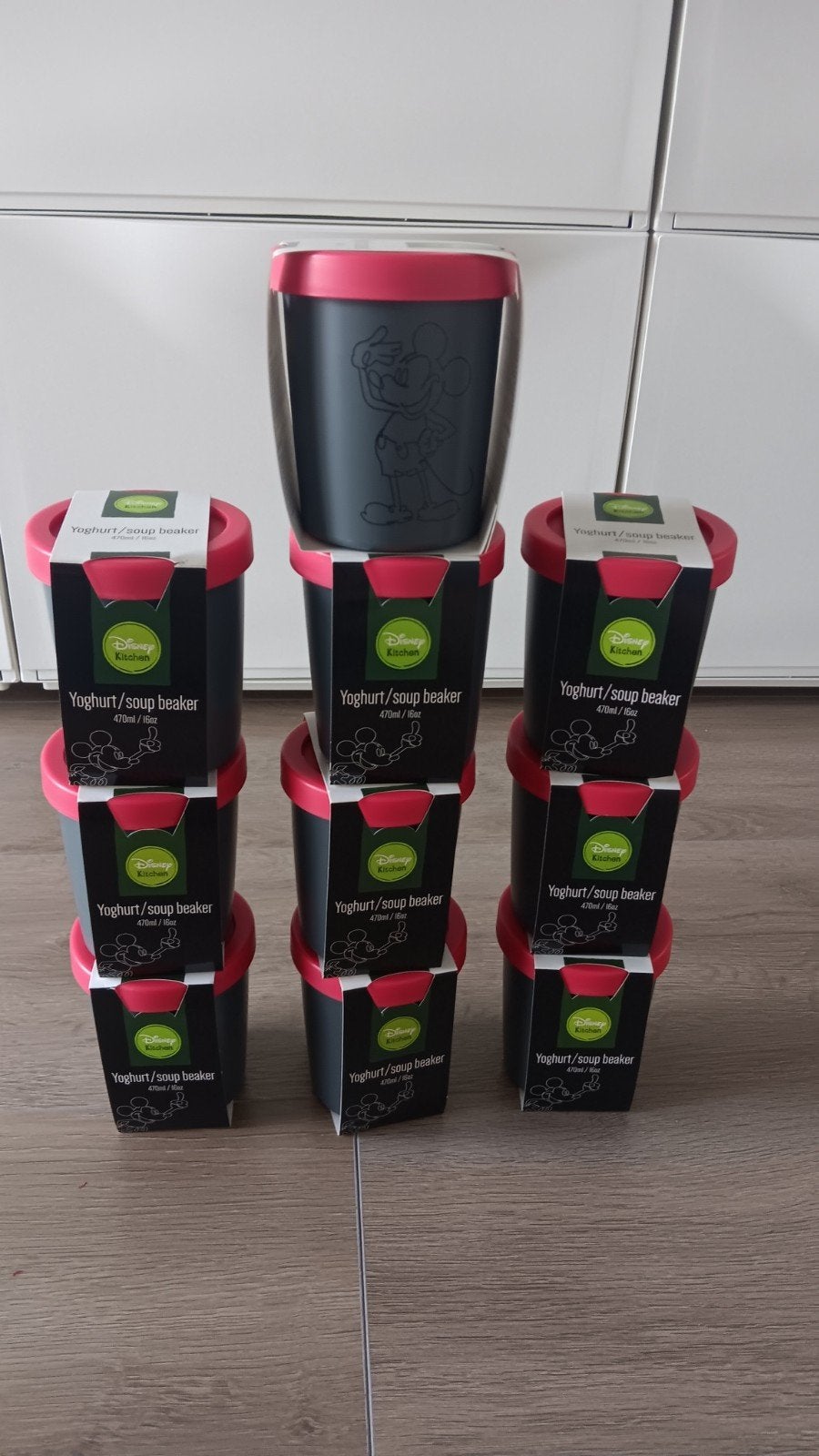 Disney Kitchen Yoghurt/Soep Bekers - Mickey Mouse, Overige typen, Kunststof, Nieuw, Ophalen of Verzenden