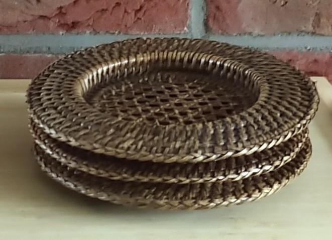 onderzetters rotan vintage,  volgnr 8, Huis en Inrichting, Woonaccessoires | Onderzetters, Ophalen of Verzenden, Gebruikt, Bord